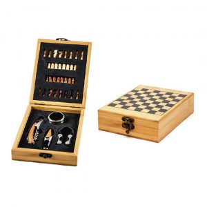 Set de vino con ajedrez